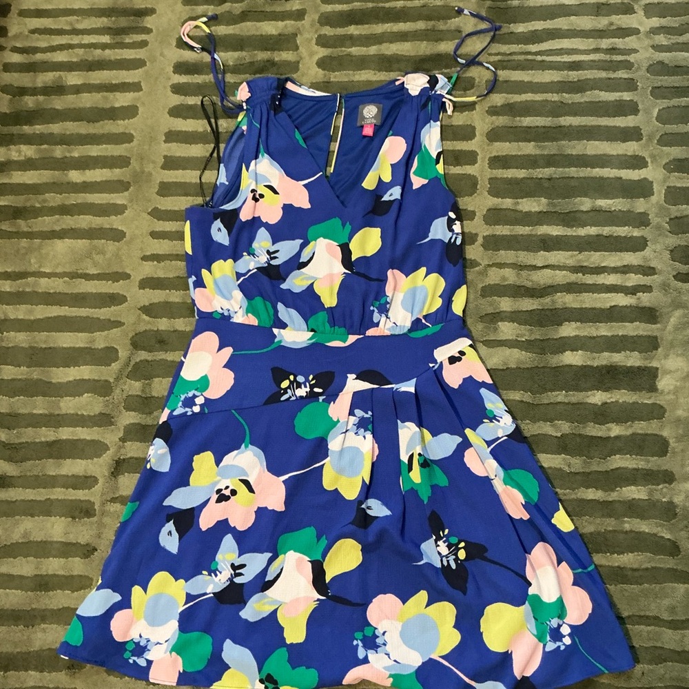 Vince Camuto Blue Dress with Multicolor Floral Print